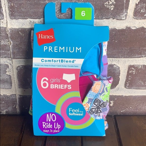 Hanes Other - Girls Hanes Premium Comfortblend Briefs Size 6